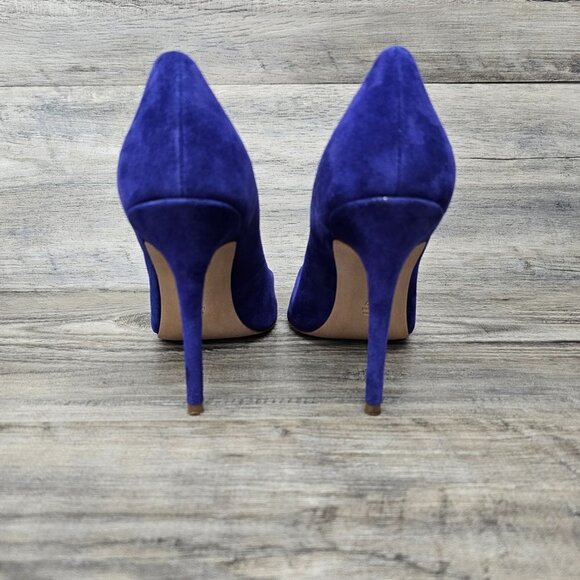 JEAN-MICHEL Eris CAZABAT Suede Metallic Pointed-Toe Pumps - Picture 9 of 12